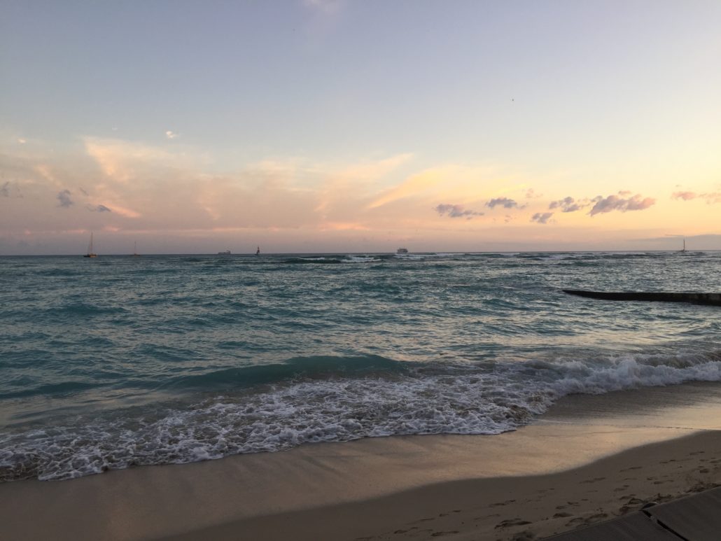 Sunset on Waikiki Beach